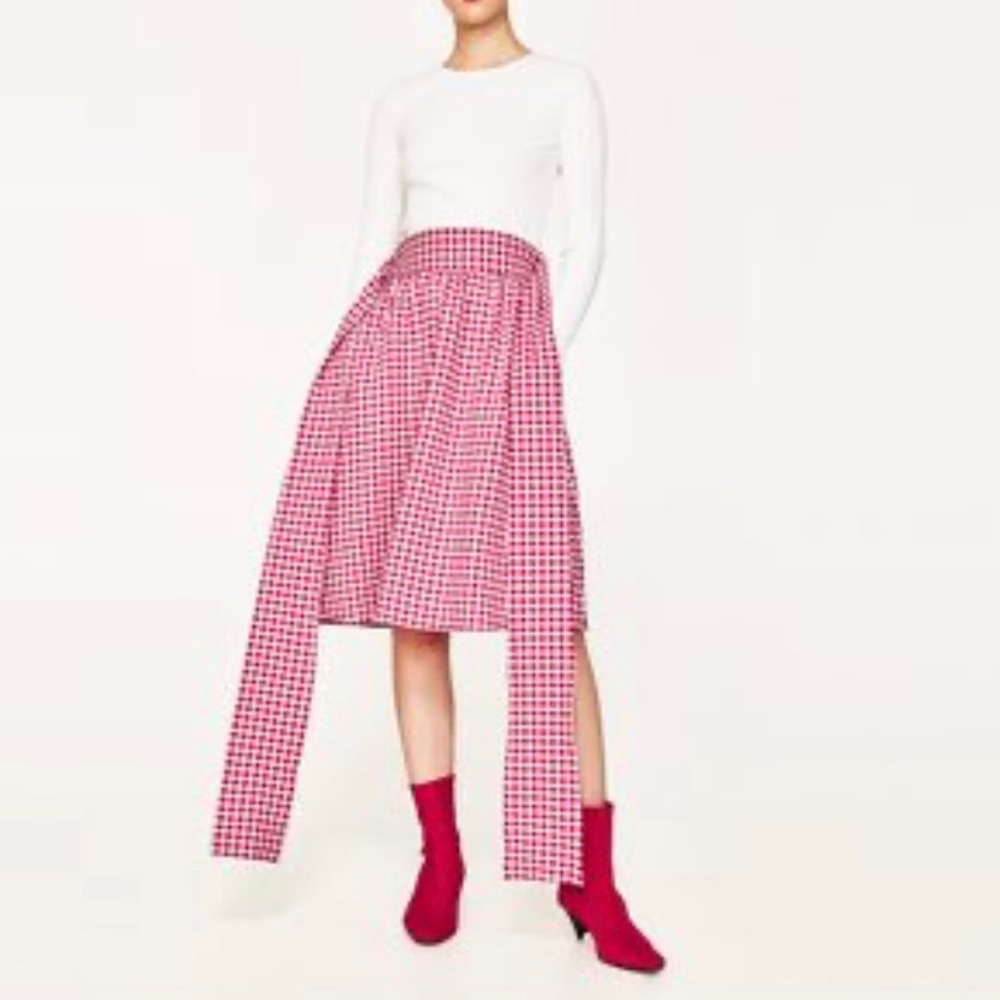 Zara gingham print skirt xs small